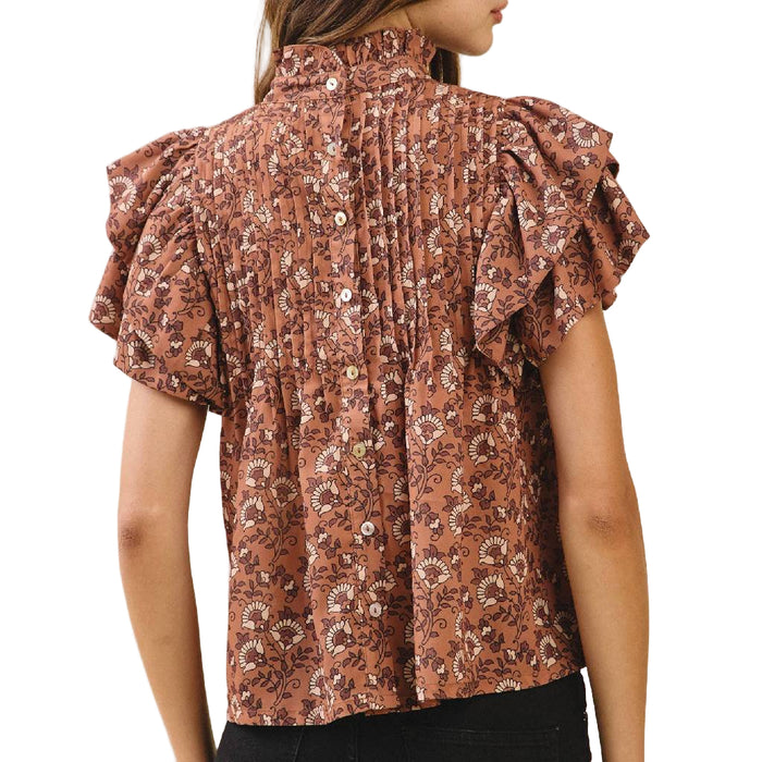 Floral Pintuck Top