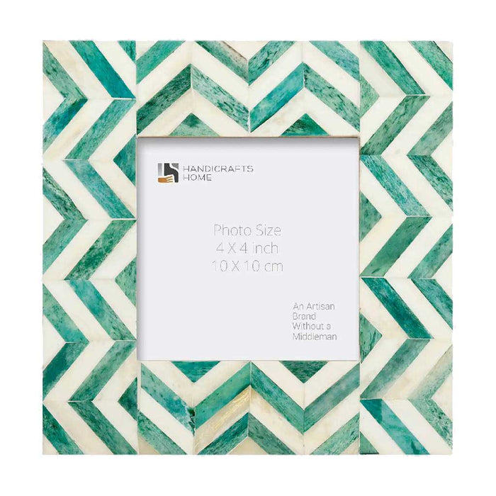 Zig Zag Herringbone Frame 4x4 - Green