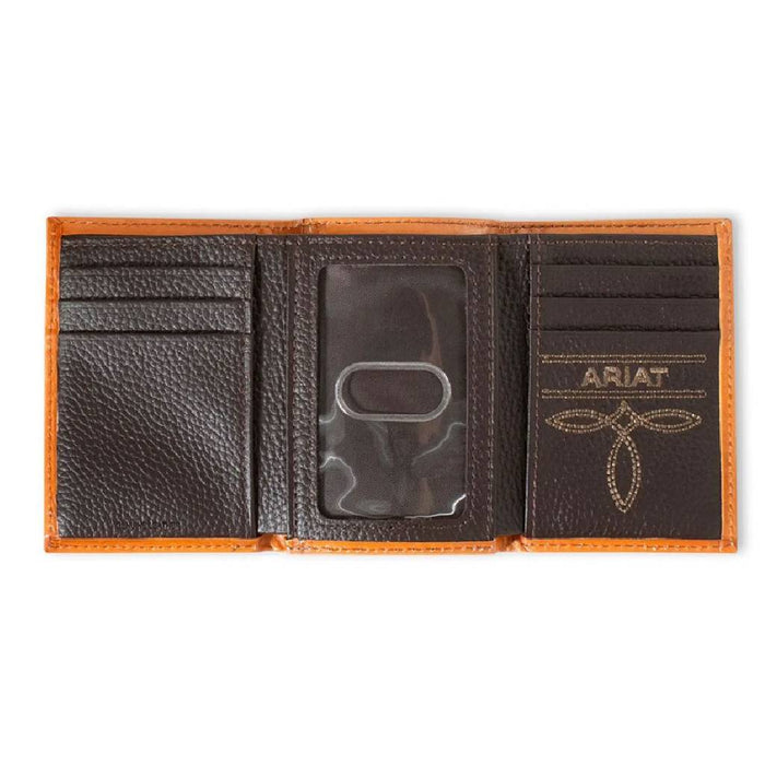 Ariat Logo Embossed Trifold Wallet MEN - Accessories - Wallets & Money Clips M&F Western Products