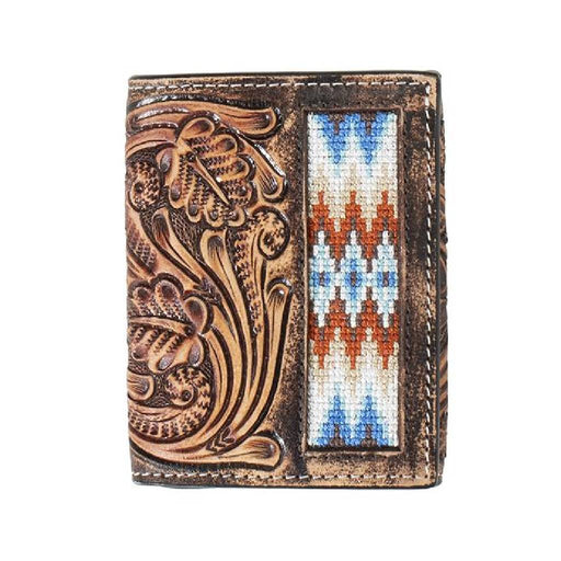 3D Hand Tooled Scroll Trifold Wallet MEN - Accessories - Wallets & Money Clips M&F Western Products