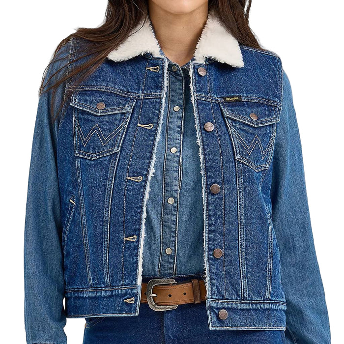 Wrangler Women's Sherpa Lined Denim Vest WOMEN - Clothing - Outerwear - Vests Wrangler