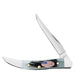 Case Small TX Toothpick - Sawcut Jig Gray Bone - Stars & Stripe Shield Knives W.R. Case