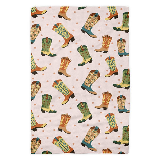 Waffle Kitchen Towel - Retro Western Cowboy Boots HOME & GIFTS - Tabletop + Kitchen - Kitchen Decor Canary Road