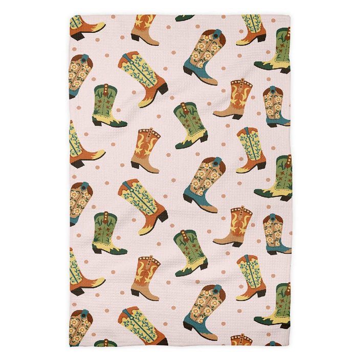 Waffle Kitchen Towel - Retro Western Cowboy Boots HOME & GIFTS - Tabletop + Kitchen - Kitchen Decor Canary Road