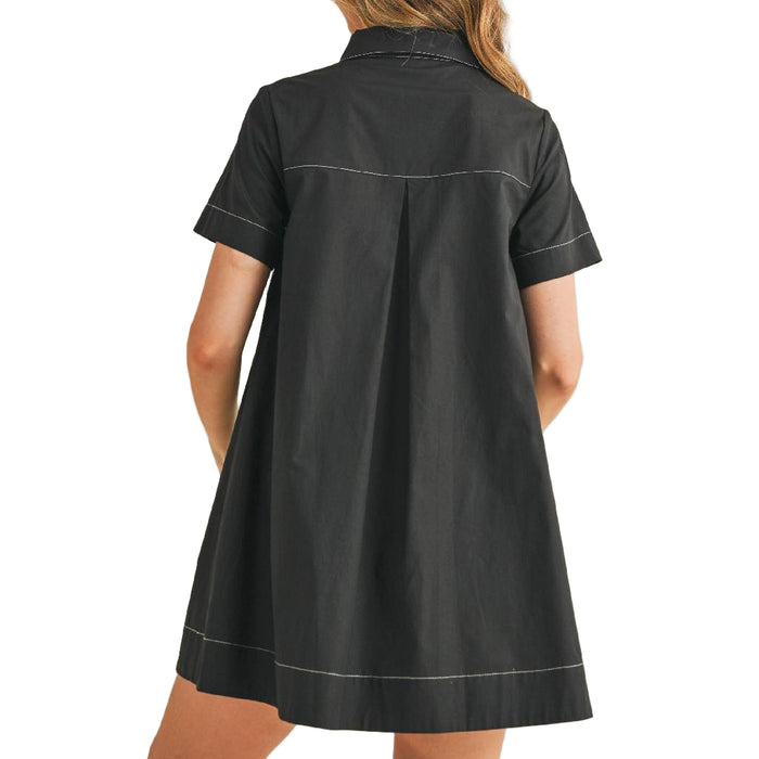 Contrasting Stitch Shirt Dress WOMEN - Clothing - Dresses TCEC