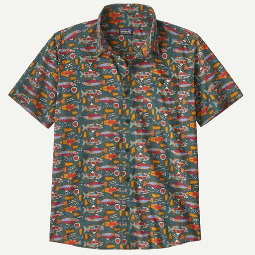 Patagonia Men's Go To Shirt - Salmon Enerty/Old Growth Green MEN - Clothing - Shirts - Short Sleeve Patagonia