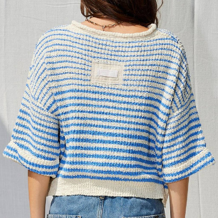 Striped Slouchy Sweater WOMEN - Clothing - Sweaters & Cardigans Illa Illa