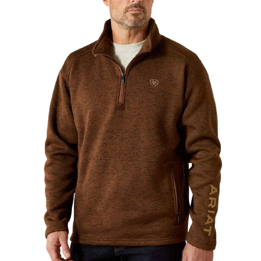 Ariat Men's 1/4 Zip Caldwell Logo Sweater - Carafe MEN - Clothing - Pullovers & Hoodies Ariat Clothing