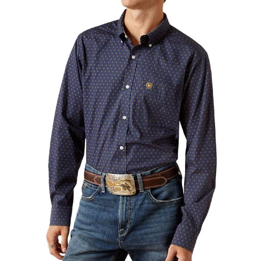 Ariat Men's Wrinkle Free Daven Fitted Horseshoe Print Shirt MEN - Clothing - Shirts - Long Sleeve Ariat Clothing