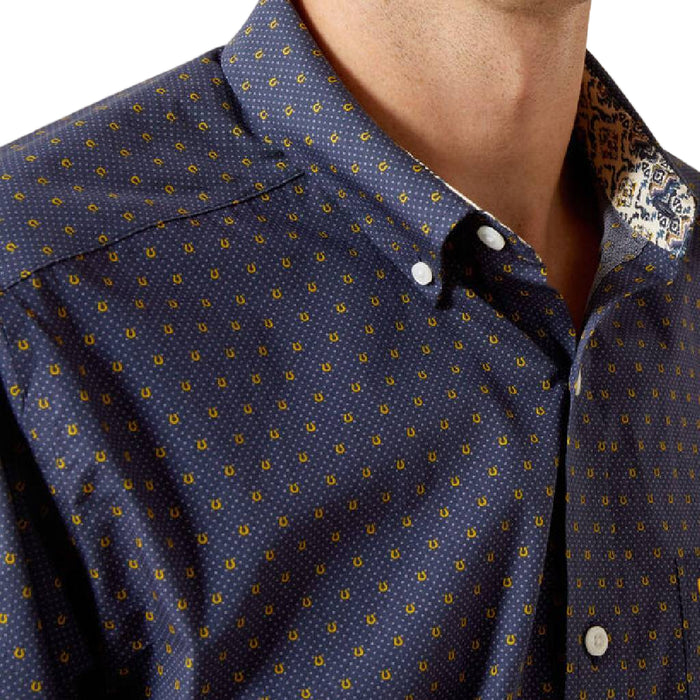 Ariat Men's Wrinkle Free Daven Fitted Horseshoe Print Shirt MEN - Clothing - Shirts - Long Sleeve Ariat Clothing