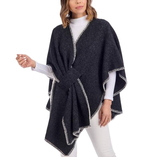 Mud Pie Women's Hayward Blanket Poncho - Black WOMEN - Clothing - Sweaters & Cardigans Mud Pie
