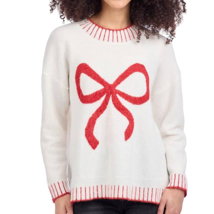 Mud Pie Women's Wilder Bow Sweater - White