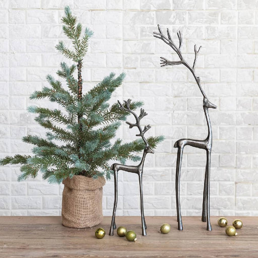 Cast Aluminum Reindeer Gunmetal Silver HOME & GIFTS - Home Decor - Seasonal Decor Creative Co-Op