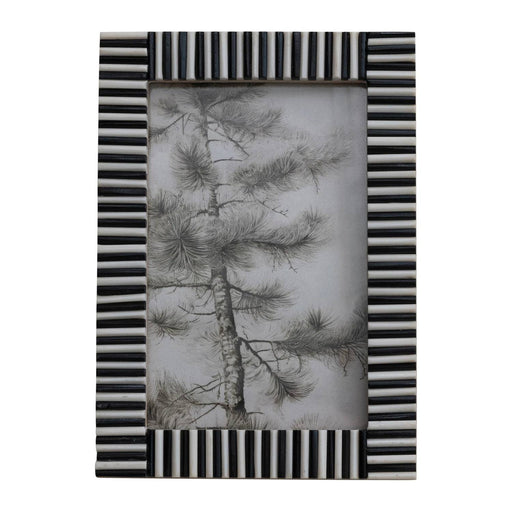 Black & White Ribbed Frame HOME & GIFTS - Home Decor - Decorative Accents Creative Co-Op