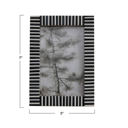 Black & White Ribbed Frame HOME & GIFTS - Home Decor - Decorative Accents Creative Co-Op