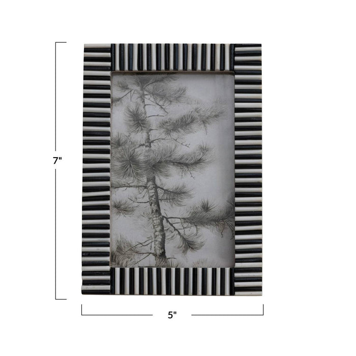 Black & White Ribbed Frame HOME & GIFTS - Home Decor - Decorative Accents Creative Co-Op
