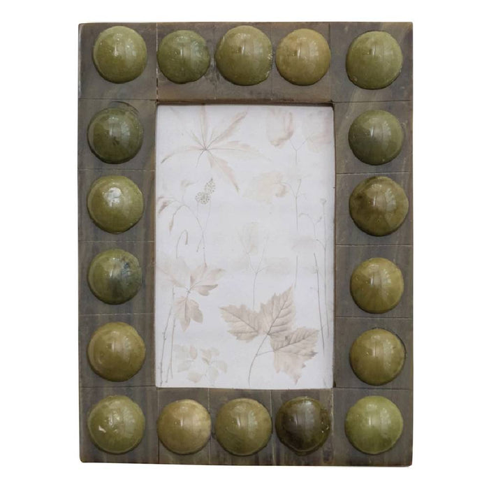 Green Handmade Marbled Resin Bobbin Frame