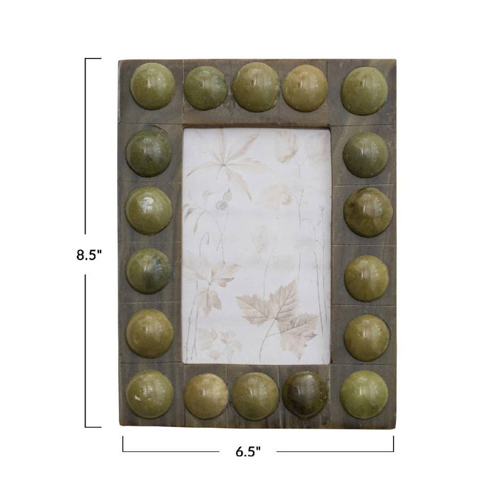 Green Handmade Marbled Resin Bobbin Frame