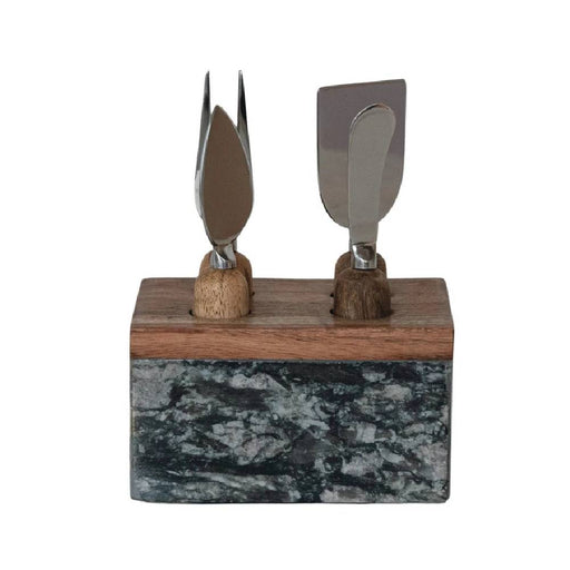 Cheese Servers w/Stand Stainless Steel Black HOME & GIFTS - Tabletop + Kitchen - Serveware & Utensils Creative Co-Op