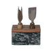Cheese Servers w/Stand Stainless Steel Black HOME & GIFTS - Tabletop + Kitchen - Serveware & Utensils Creative Co-Op