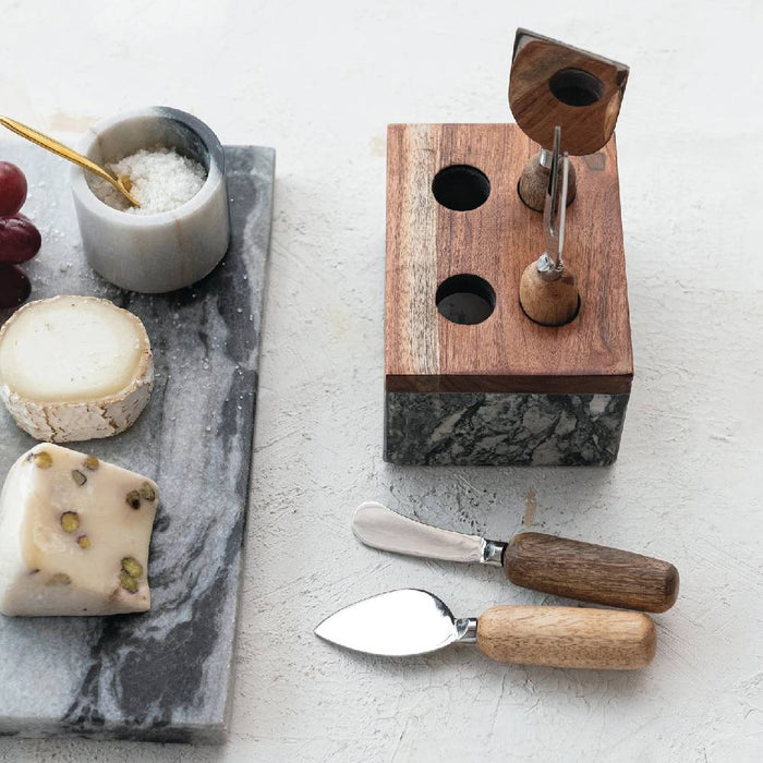 Cheese Servers w/Stand Stainless Steel Black HOME & GIFTS - Tabletop + Kitchen - Serveware & Utensils Creative Co-Op