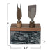 Cheese Servers w/Stand Stainless Steel Black HOME & GIFTS - Tabletop + Kitchen - Serveware & Utensils Creative Co-Op