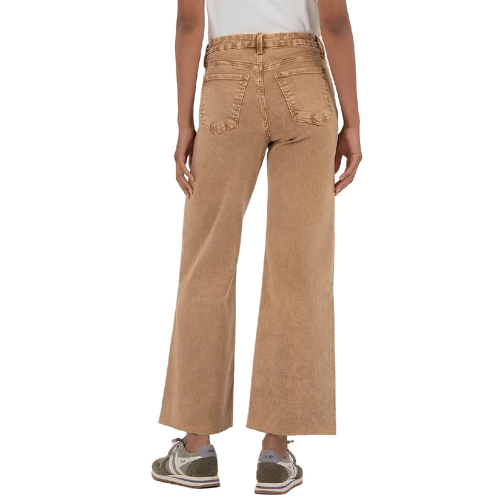 Kut Meg High Rise Fab Ab Raw Hem Wide Leg Jean