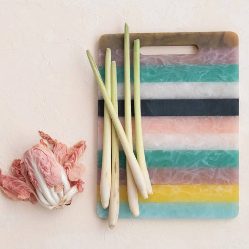Marbled Resin Striped Cheese/Serving Board HOME & GIFTS - Tabletop + Kitchen - Serveware & Utensils Creative Co-Op