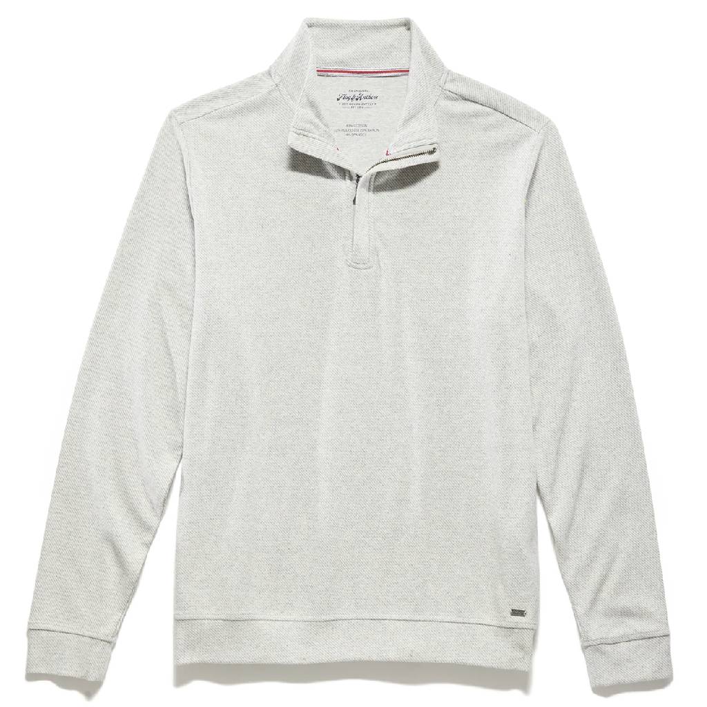 Flag & Anthem Men's 1/4 Zip Hero Solid Twill Mock Neck Pullover - Grey MEN - Clothing - Pullovers & Hoodies Flag And Anthem