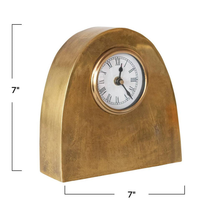 Gold Arched Metal Mantel Clock HOME & GIFTS - Home Decor - Decorative Accents Creative Co-Op