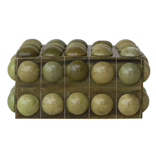 Green Handmade Marbled Resin Bobbin Box HOME & GIFTS - Home Decor - Decorative Accents Creative Co-Op