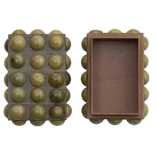 Green Handmade Marbled Resin Bobbin Box HOME & GIFTS - Home Decor - Decorative Accents Creative Co-Op