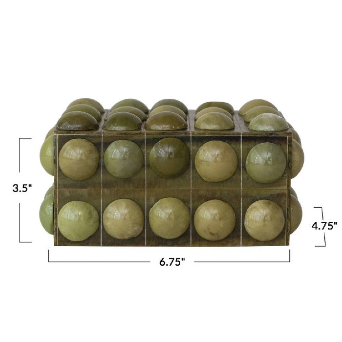 Green Handmade Marbled Resin Bobbin Box HOME & GIFTS - Home Decor - Decorative Accents Creative Co-Op