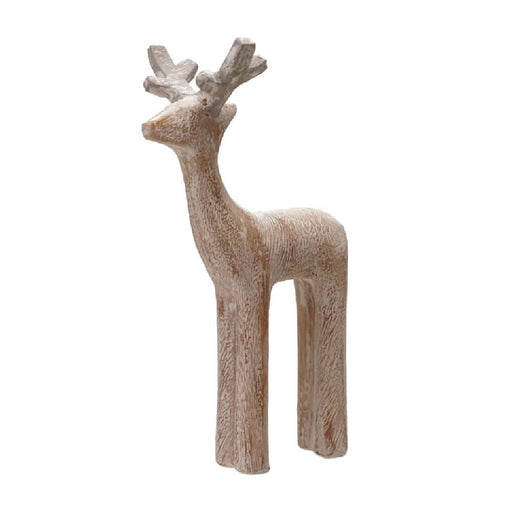 Whitewashed Wood Resin Deer HOME & GIFTS - Home Decor - Seasonal Decor Creative Co-Op