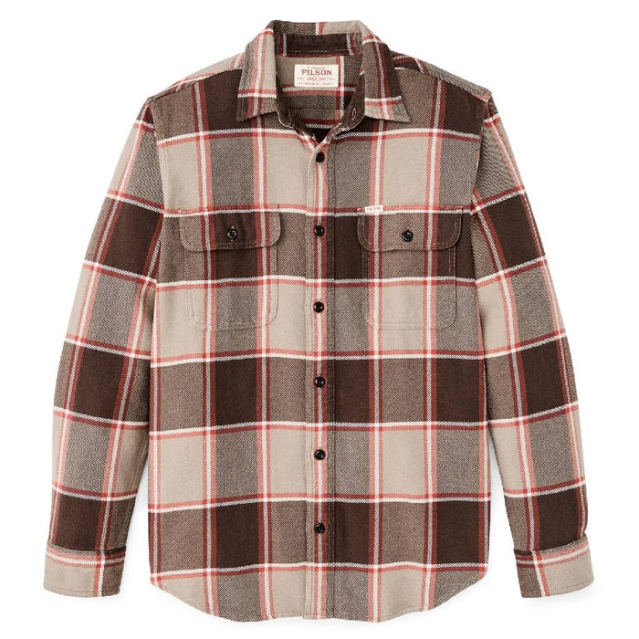 Filson Vintage Flannel Work Shirt - Tan Plaid MEN - Clothing - Shirts - Long Sleeve Filson