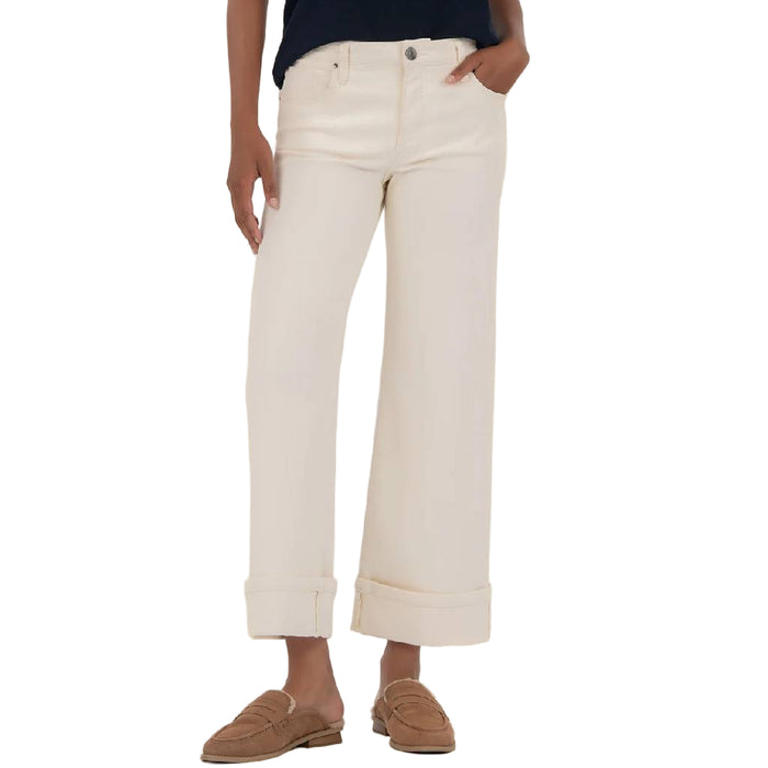 Kut Meg High Rise Fab Ab Wide Leg Roll Up Hem Jean WOMEN - Clothing - Jeans Kut from the Kloth