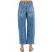 Risen Mid Rise Crop Twisted Seam Barrel Jean WOMEN - Clothing - Jeans Risen Jeans