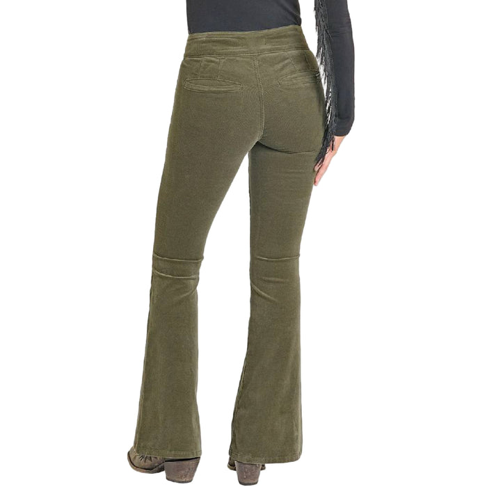 Rock & Roll Denim Women's Jade Corduroy Button Flare Pant
