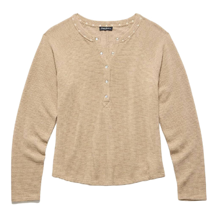 Flag & Anthem Women's Cambria Embroidered Waffle Henley Sand