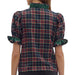 Ruffle Plaid Top - Navy/Multi WOMEN - Clothing - Tops - Short Sleeved Entro