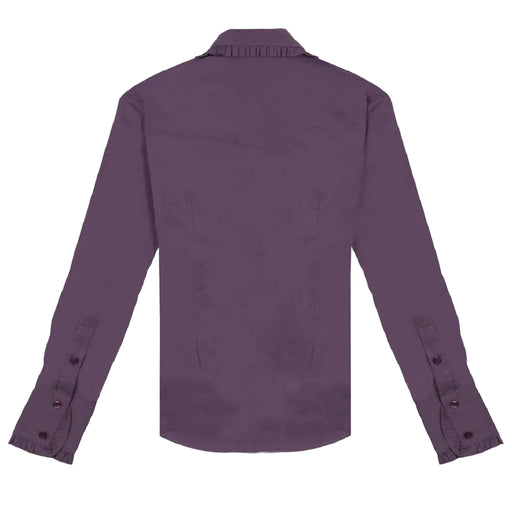 Plum Purple Frill Signature Button Down Shirt WOMEN - Clothing - Tops - Long Sleeved Little Lucille