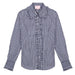 Ivy Pinstripe Frill Signature Fit Button Down Shirt WOMEN - Clothing - Tops - Long Sleeved Little Lucille