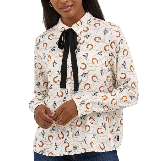 Wrangler Women's Tie Neck Western Button Down Shirt WOMEN - Clothing - Tops - Long Sleeved Wrangler