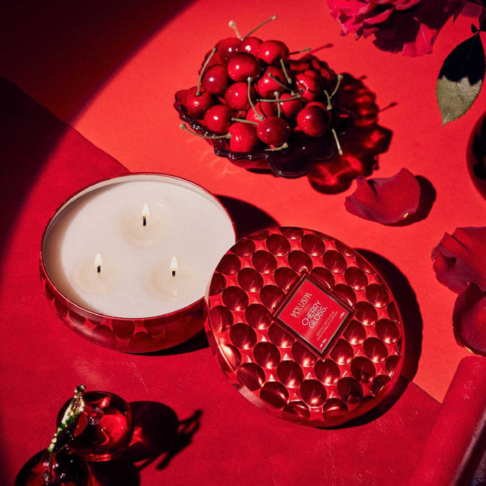 Voluspa Cherry Gloss 3 Wick Tin Candle