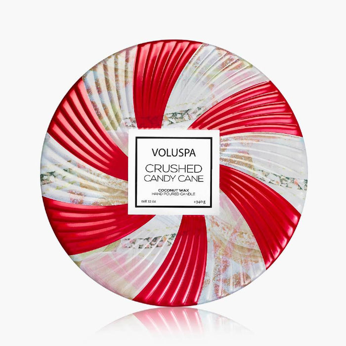Voluspa Crushed Candy Cane 3 Wick Tin Candle