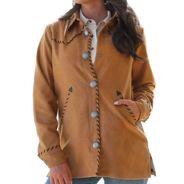 Cruel Denim Women's Tweed Whipstitch Shirt Jacket