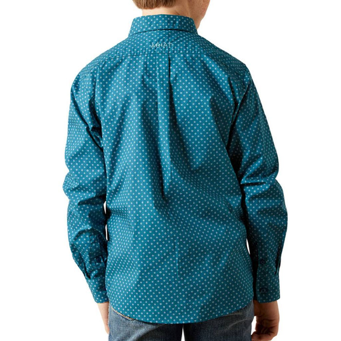 Ariat Boy's Tyce Classic Fit Geo Print Button Down Shirt