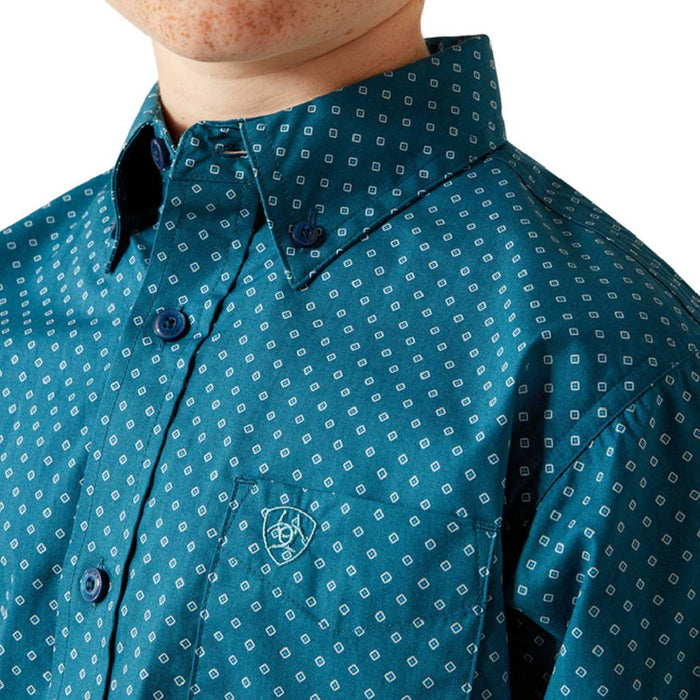 Ariat Boy's Tyce Classic Fit Geo Print Button Down Shirt