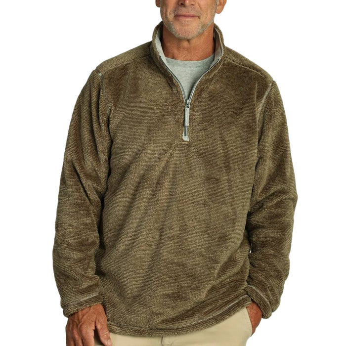 True Grit Luxe Stadium Brown 1/4 Zip Pullover