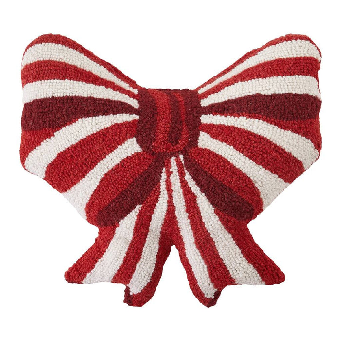 Bow Shaped Hook Red & White Pillow